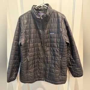 #Sold#  Patagonia Women's Lagom Black Nano Puff Jacket Insulated Quilted Coat XL